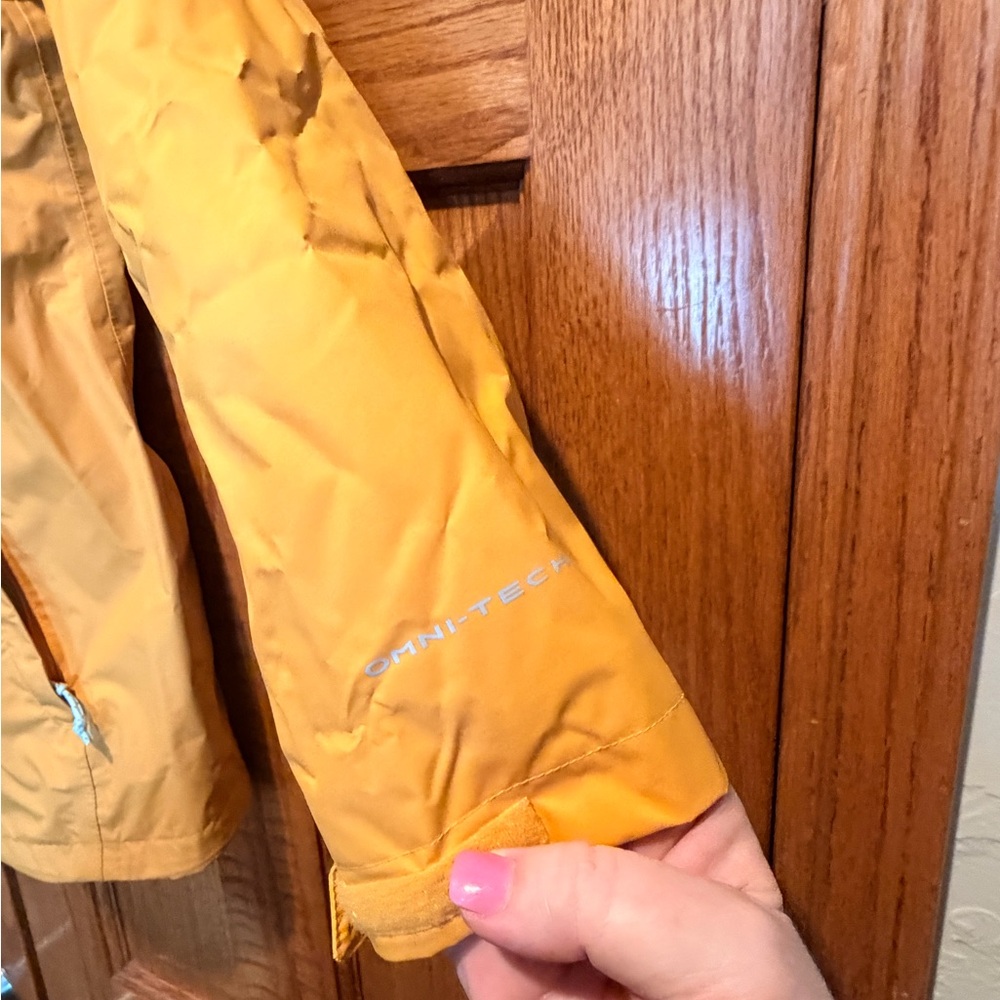 Columbia Bright Yellow Hooded Rain Jacket - Picture 3 of 6